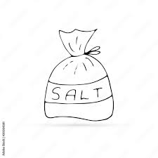 Doodle Bag Of Salt Isolated, Outline Kids Hand Drawing Art Line, Sketch  Food, Vector Illustration Stock Vector | Adobe Stock