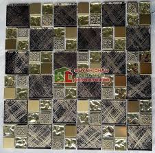 Gạch mosaic thuỷ tinh trang trí điểm nhấn sắc màu mix hoạ tiết đẹp