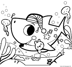 Travel back to the jurassic period with this printable dinosaur set! Baby Shark Is Ready To Sleep Coloring Pages Printable