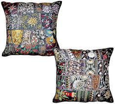 2pc Black Indian Patchwork Pillow Cover Black Bohemian Pillow Indian Cushion Cover Large Throw Pillow Large Throw Pillows Patchwork Pillow Bohemian Pillows