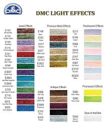 dmc light effects list of colors color threads dmc