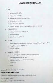 Layanan gratis google secara instan menerjemahkan kata, frasa, dan halaman web antara bahasa inggris dan lebih dari 100 bahasa lainnya. Loker Temanku Nih Loker Karawang Pt Envicom Ekatama Facebook