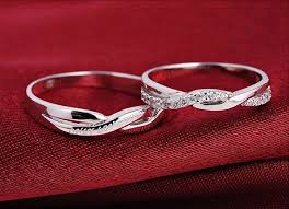 2pcs Free Engrave Platinum Infinity Rings Wedding Couples Rings Lovers Rings His And Hers Promise Ring Sets Wedding Rings Matching Ring Wedding Rings Sets His And Hers Infinity Ring Wedding Platinum
