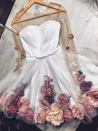 White prom dress with colorful flowers. Other Colors Prom Dresses Tagged 3d Flower Prom Dresses Jbydress