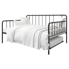 It can be placed in the living room as a sofa, and the below combination bed can be pulled out into twin size beds. Everyroom Arya Metal Daybed With Twin Trundle Bed Bath Beyond In 2021 Metal Daybed Metal Daybed With Trundle Daybed With Trundle