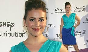 Alyssa Milano shows off shrinking waist at the Disney Upfronts events