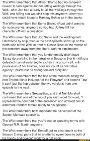 This article was featured in one great story, new york's reading recommendation newsletter. The Wiki Remembers That Alliser Thorne Had No Coherent Reason To Turn Against Jon For Letting Wildlings Through The Wall After Jon Had Already Let All The Wildlings Through The Wall And Killing