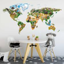 Arbeitsblatter fur kinder zum ausdrucken weltkarten 19. Wandtattoo Kinderzimmer Animal Club International Weltkarte Mit Tieren Kids Wall Decals Home Decor Home Decor Decals