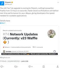 Filecoin 将在v24 升级中将交易最终确认时间缩短至几秒钟 ...