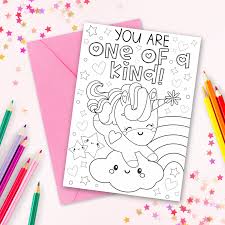 Unicorn illustration me thinks this would make an awesome. Free Printable Unicorn Coloring Cards Happy Go Lucky