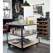 Podium A Roulettes Indus En Manguier Et Metal Noir Maisons Du Monde Metal Noir Cabinet De Rangement Maison Du Monde