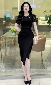 Váy Body MDU4409 Màu Đen Quyến Rũ Đính Đá Nghệ Thuật