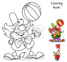Clown coloring pages google search coloriage clown coloriage coloriage ninjago. Artiste Clown De Cirque Avec Balle Livre De Coloriage Illustration Papier Peint Papiers Peints Joker Tache Jongler Myloview Fr