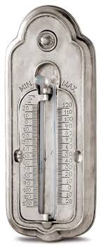 Termometro a massima e a minima (maximum/minimum thermometer). Termometro Minima Massima Grigio Metallo Peltro E Vetro Cm 25x10 5 By Cosi Tabellini Collezione Galileo Code 10550