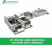 PP woven bag liner inserting machine with hemming