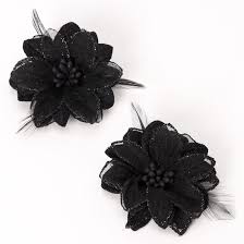 Eqlef® hair clips hawaiian flowers hairpin bridal barrette tropical beach wedding plumeria flower women party bridal orchid hairclip 5pcs (white). Lily Flower Feather Hair Clips Black 2 Pack Claire S