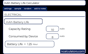 Mah Battery Life Calculator