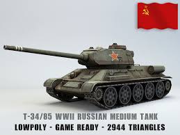 Low Poly T 34 85 Medium Tank 3d Model Tank T 34 Military