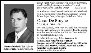 Zweiter sieg im zweiten spiel für belgien. Todesanzeigen Von Oscar De Bruyne Todesanzeigen Vorarlberger Nachrichten