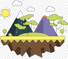 Gambar pemandangan alam kartun dan dinosaurus Pemandangan Alam Kartun Gambar Png