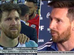 Messi llorando tras perder la final de la copa américa ante chile • 2016. Messi Conto Por Que En La Copa America 2016 Fue La Unica Vez Que Lloro En Publico Bolavip