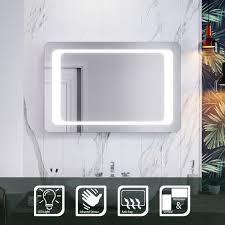 Get free shipping on qualified rectangular bathroom mirrors or buy online pick up in store today in the bath department. Warmiehomy Modern Bathroom Mirror Makeup Mirror Frameless Arc Design With Aluminum Strip For Wall Hanging 700 X 500 Mm Wall Mounted Vanity Mirrors Bathroom Clinicadelpieaitanalopez Com