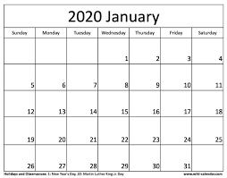 Blank January 2020 Calendar Calendar Template School Holiday Calendar 2020 Calendar Template