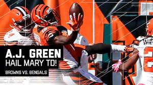 Nfl football is the premiere organization for professional football in the united states. A J Green Makes Incredible One Handed Juggling Hail Mary Td Catch Browns Vs Bengals Nfl Youtube