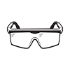 Cartoon clear accessory white transparent sport single protective macro elegance close up care black background ventilated drawing technology safety protection plastic object isolated holes goggles glasses eyewear eye work. 1
