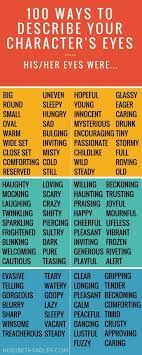 100 Ways To Describe Your Character S Eyes Book Writing Tips Writing A Book Writing Prompts