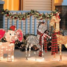 Holiday Christmas Indoor Outdoor Giraffe Elephant Zebra Animal Yard Garden Decor Unbranded Outdoor Christmas Decorations Outdoor Christmas Christmas Decor Diy
