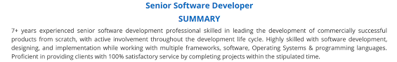 senior software developer resume guide