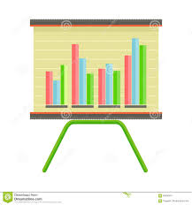 presentation screen with bar chart isolated vector stock