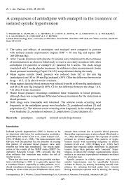 A Comparison Of Amlodipine With Enalapril In The Treatment Of Isolated Systolic Hypertension Abstract Europe Pmc