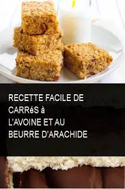 Recette Facile De Carres A L Avoine Et Au Beurre D Arachide Recette Facile Beurre Arachide Food Cooking Desserts