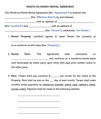 A detailed rental lease agreement is imperative for both landlords and renters alike to minimize headaches down the road. Free Month To Month Lease Agreement Templates Word Pdf