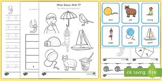 letter y worksheet and activity pack alphabet ela