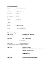 In the sample of cv for job application below, you will see that the educational background section includes relevant information in chronological order starting with the. Cv Format