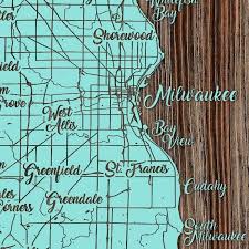 Milwaukee cnty & waukesha cnty wi map & street guide (2015 edition) $13.95 excl tax. Milwaukee Wi Lake Michigan Wood Map Burnt Laser Cut Wall Map