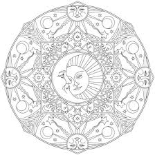 This coloring book is a coloring pages for all ages about moon stars coloring pages for adult. Celestial Sun And Moon Coloring Pages