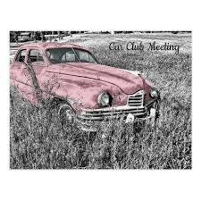 Old Pink Car Abandoned In A Field Postcard Zazzle Com Will You Be My Bridesmaid Be My Bridesmaid Be My Bridesmaid Cards