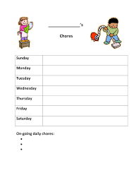 43 free chore chart templates for kids template lab