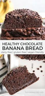 Healthy Double Chocolate Banana Bread Fit Mitten Kitchen Recipe Chocolate Banana Bread Healthy Chocolate Banana Healthy Chocolate