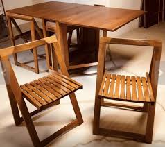 Vtg Danish Modern Folding Table 4 Chairs Modern Folding Tables Chair Dining Table Chairs