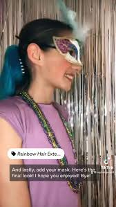 Get The Perfect Mardi Gras Look 🔥 Featuring My Hair Popz Clip In Colored  Hair Extension Pony