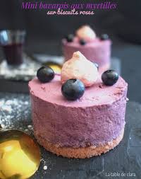 Mini Bavarois Aux Myrtilles Sur Biscuits Roses Biscuits Roses Biscuits Bavarois