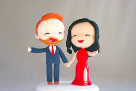 Wedding Topper Asian Bride White Groom