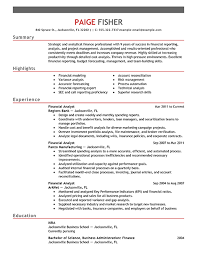 When writing your resume, be sure to reference the job description and highlight any skills, awards and certifications that match with the requirements. 56 For Financial Analyst Resume Samples Resume Format