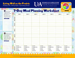 7 Day Meal Planning Worksheet Meal Planning How To Plan Day Plan