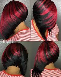 Black And Red Angled Bob Weave Hair Styles Thick Hair Styles Short Hair Styles